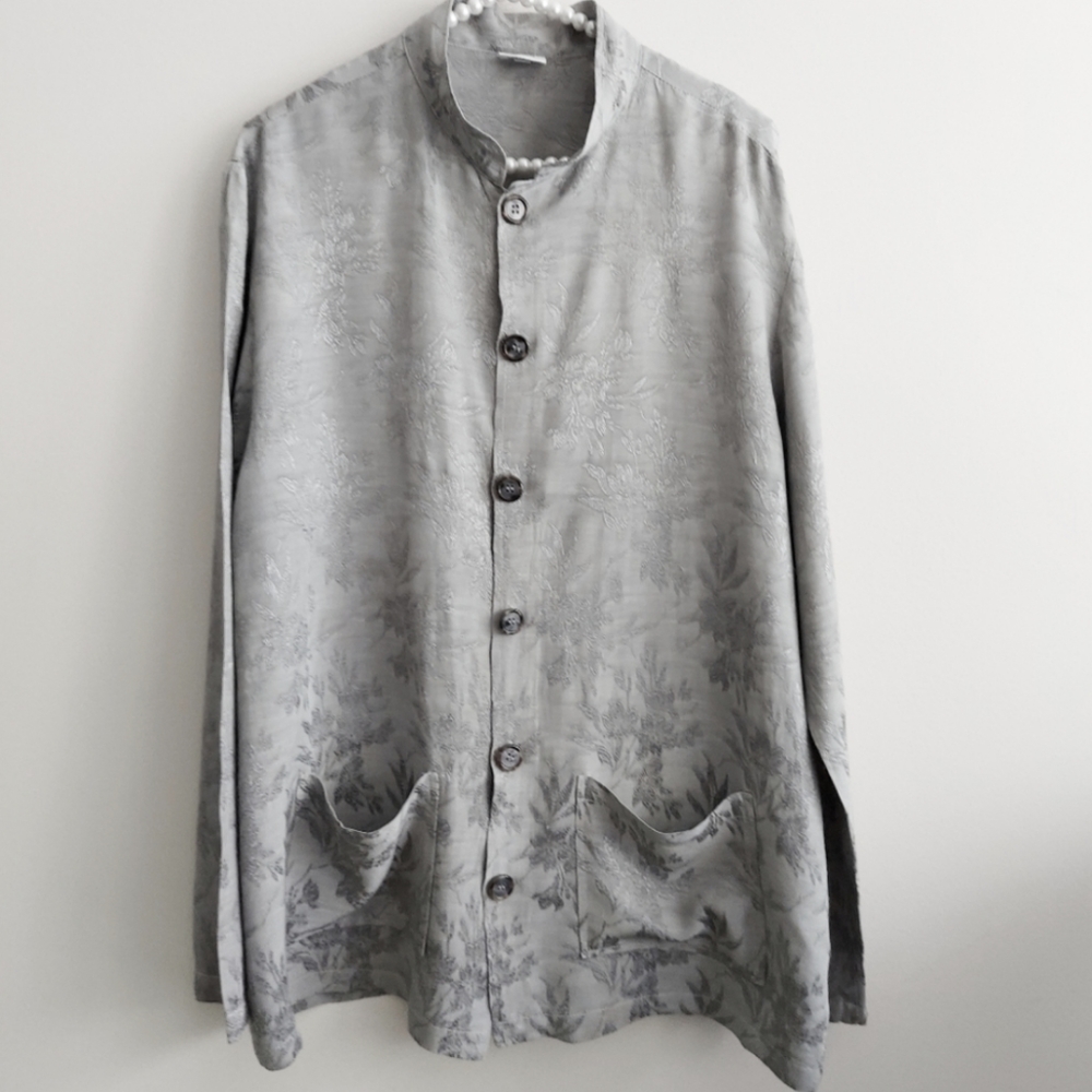 Jacquard Floral Tunic Blouse - CP Shades Sausalito